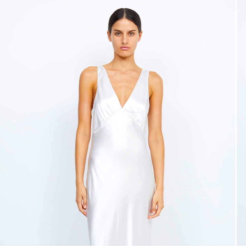 Modern V-neck slip wedding dress